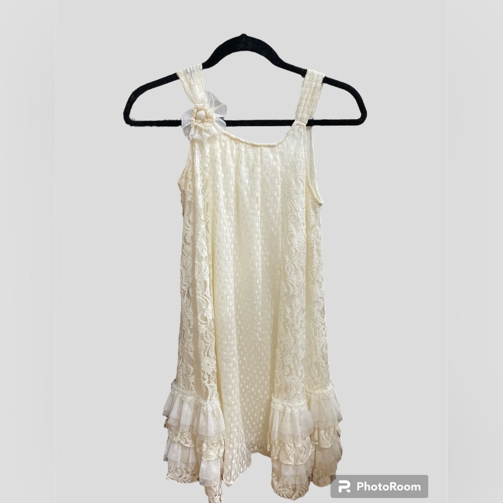 Isabella & Chloe kids girls size 12 Cream Tulle Dress